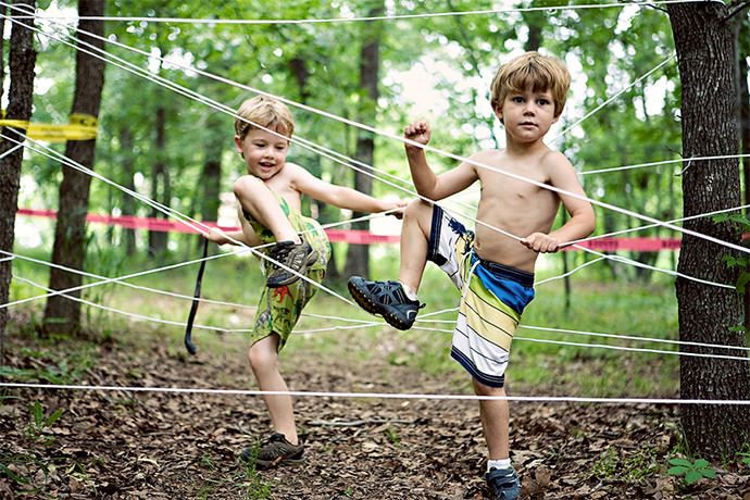 kids playing with mud