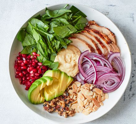 quick chicken and hummus bowl 3863168
