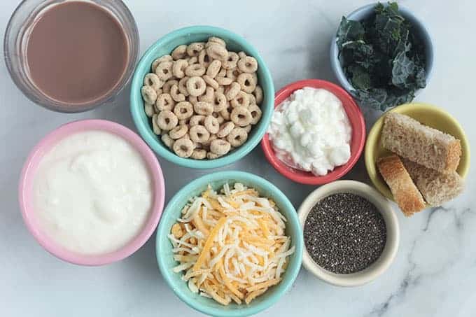 calcium for kids foods in bowls